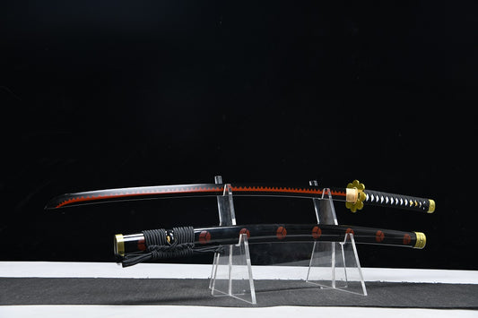 Anime katana one piece hand made sword black knife (7)